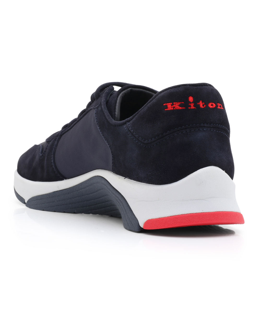 Nylon and Suede Sneaker in Navy