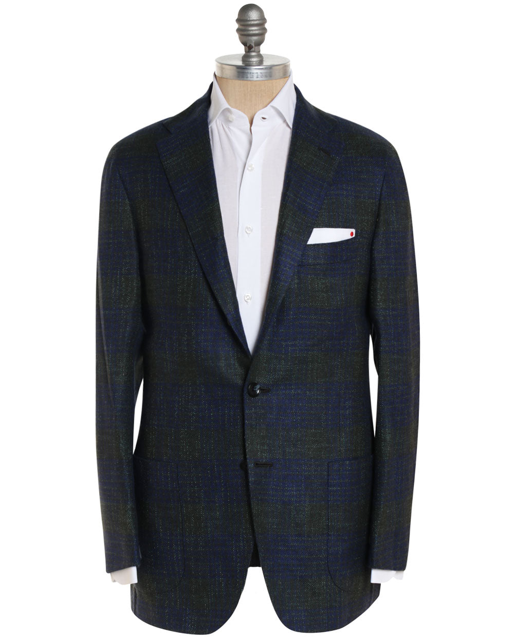 Olive and Blue Cashmere Blend Plaid Sportcoat