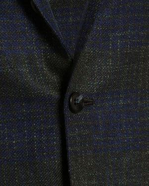 Olive and Blue Cashmere Blend Plaid Sportcoat