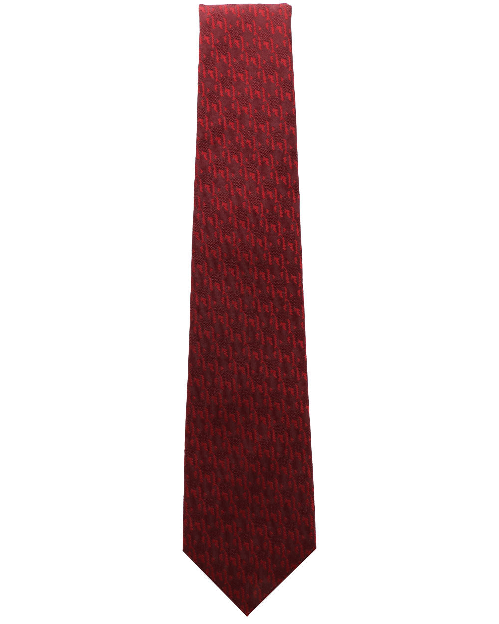 Red Melange Dotted Houndstooth Silk Tie