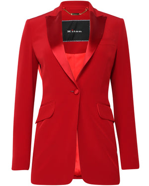 Red Single Button Blazer