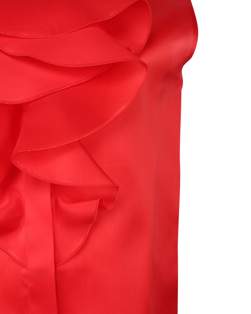 Red Sleeveless Ruffle Blouse