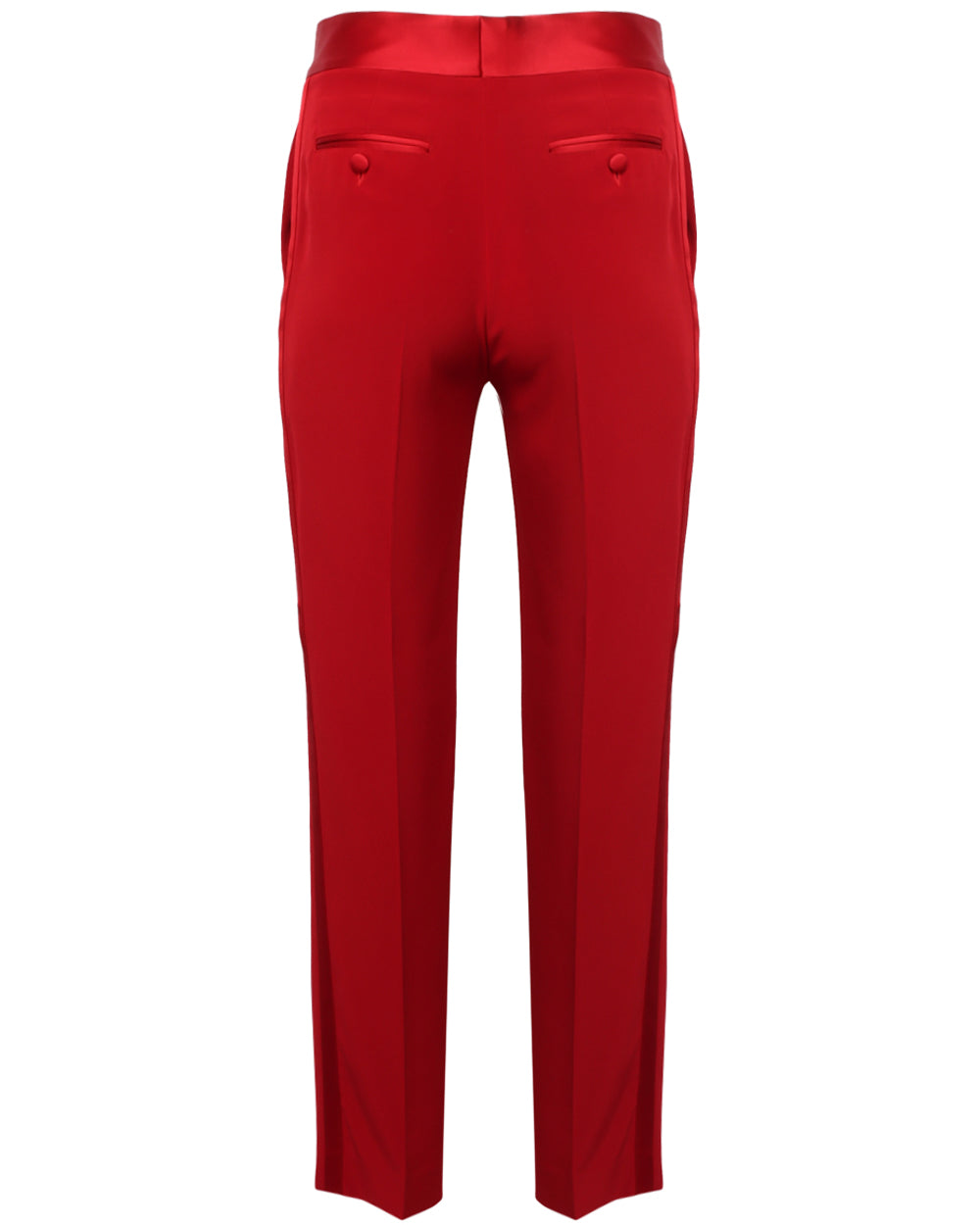 Red Straight Leg Tux Trouser