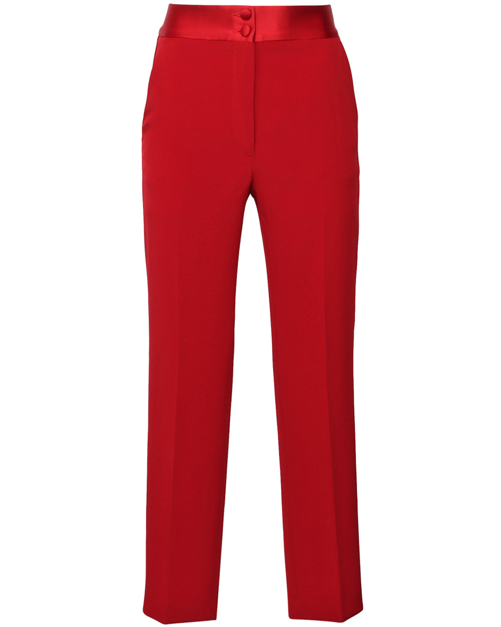 Red Straight Leg Tux Trouser