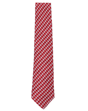 Red and White Houndstooth Tie