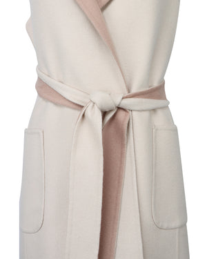 Rose and Cream Belted Long Vest