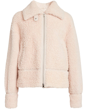 Rose Shearling Moto Jacket