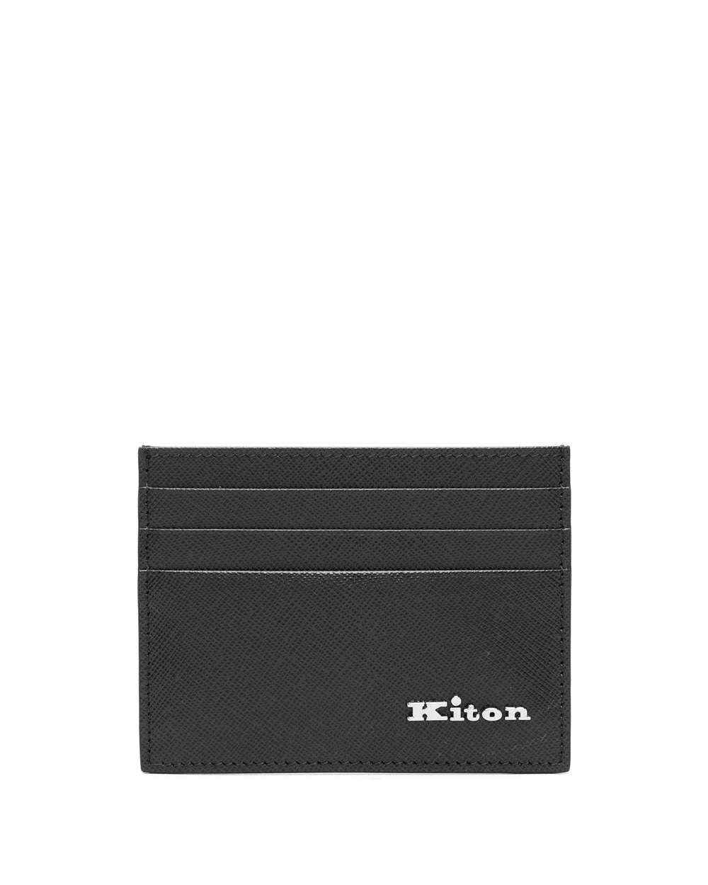 Saffiano Leather Card Holder in Black