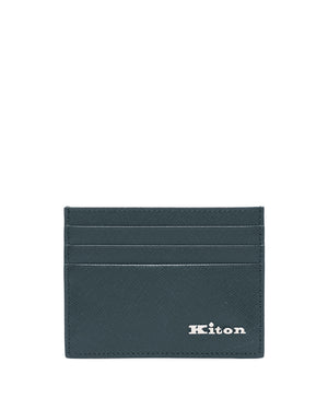 Saffiano Leather Card Holder in Forrest