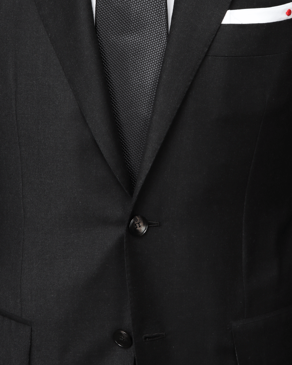 Solid Dark Charcoal Wool Suit