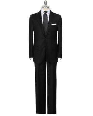 Solid Dark Charcoal Wool Suit