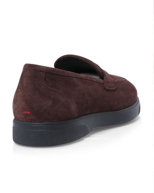Suede Casual Loafer in Dark Chocolate