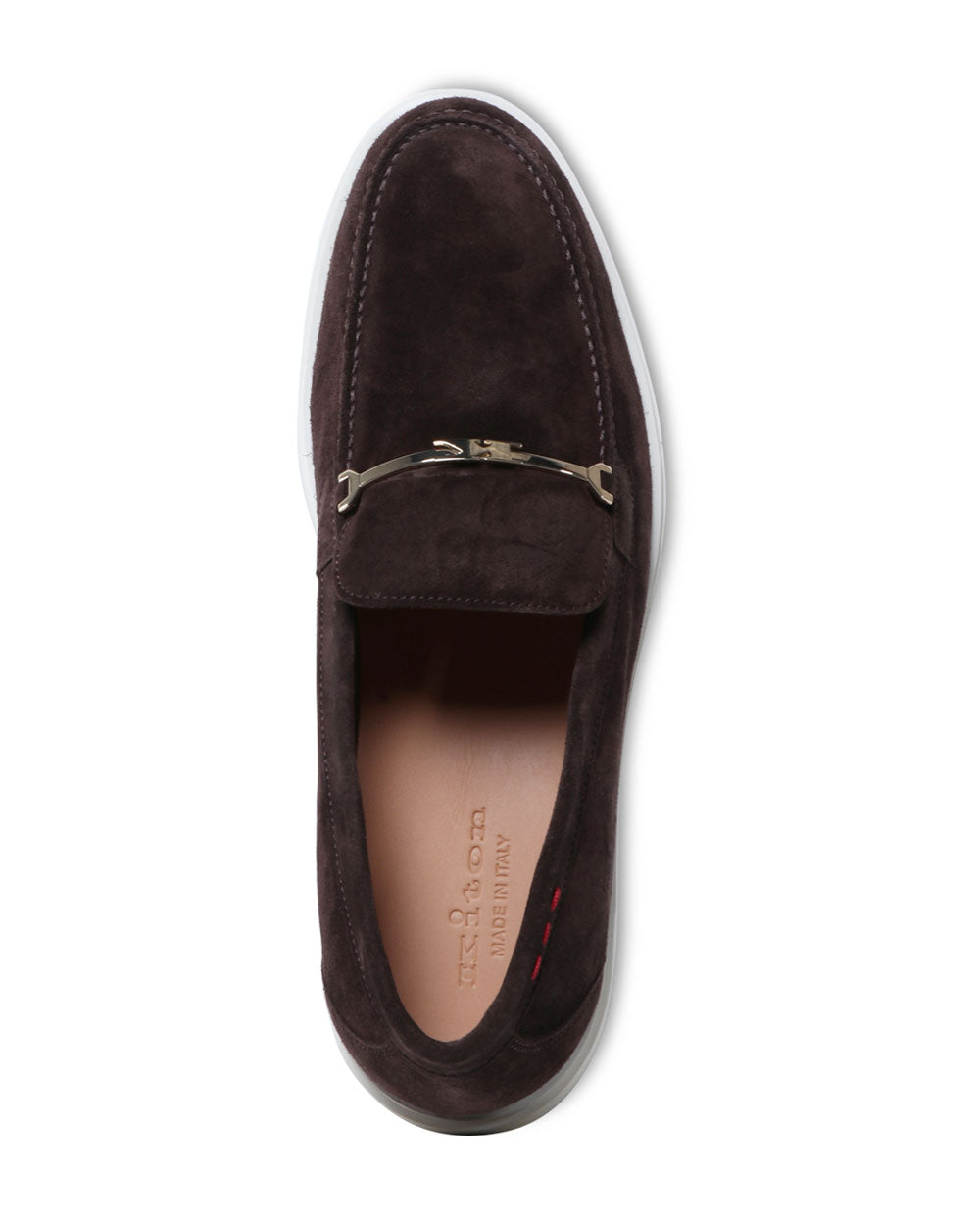 Suede Logo Bit Loafer in Chocolate