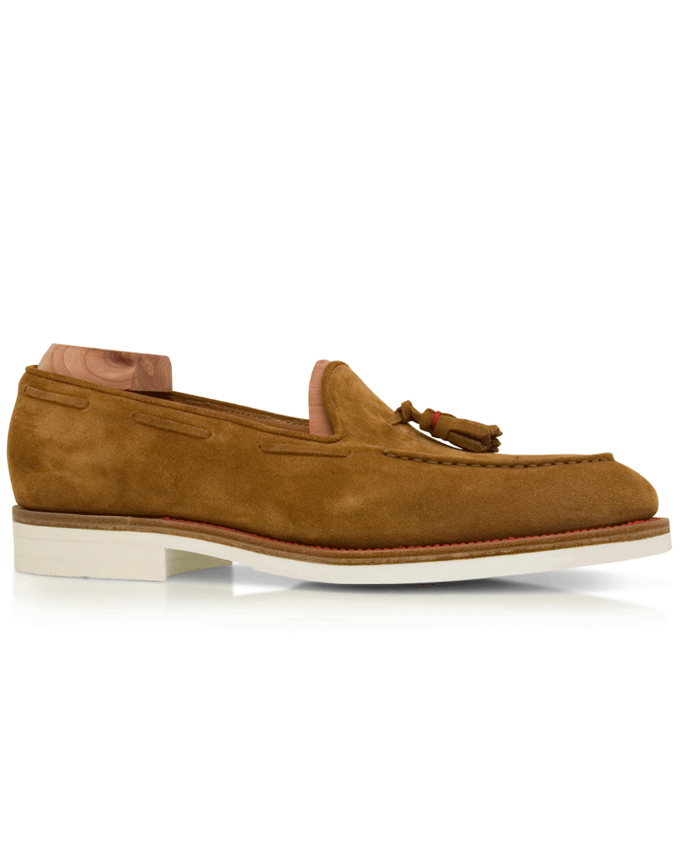 Suede Tassel Loafer in Cognac