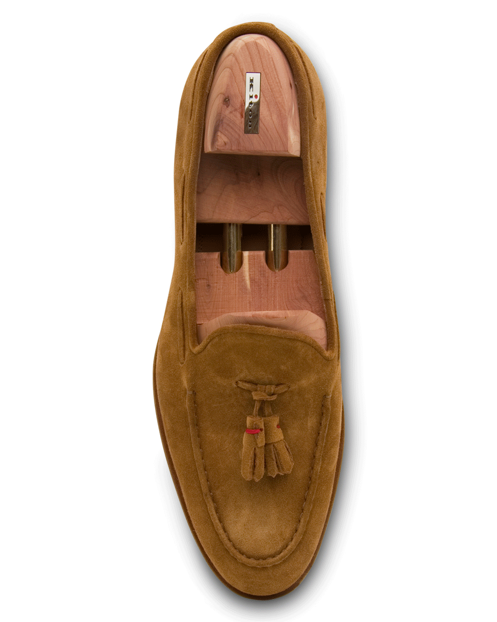 Suede Tassel Loafer in Cognac