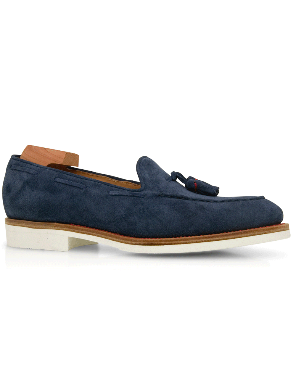 Suede Tassel Loafer in Royal Blue