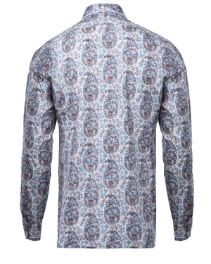 Turquoise Tapestry Print Sportshirt