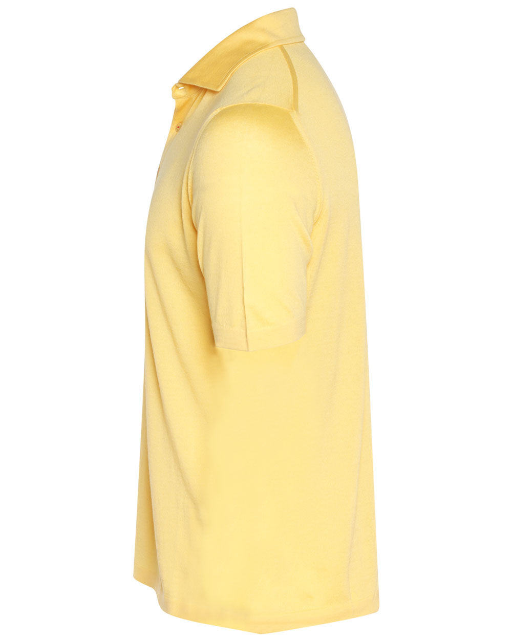 Yellow Cotton Self Collar Short Sleeve Polo