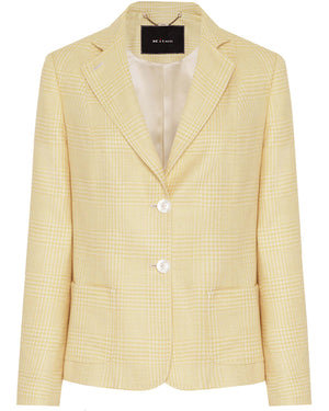 Yellow Glen Plaid Single Breasted Blazer