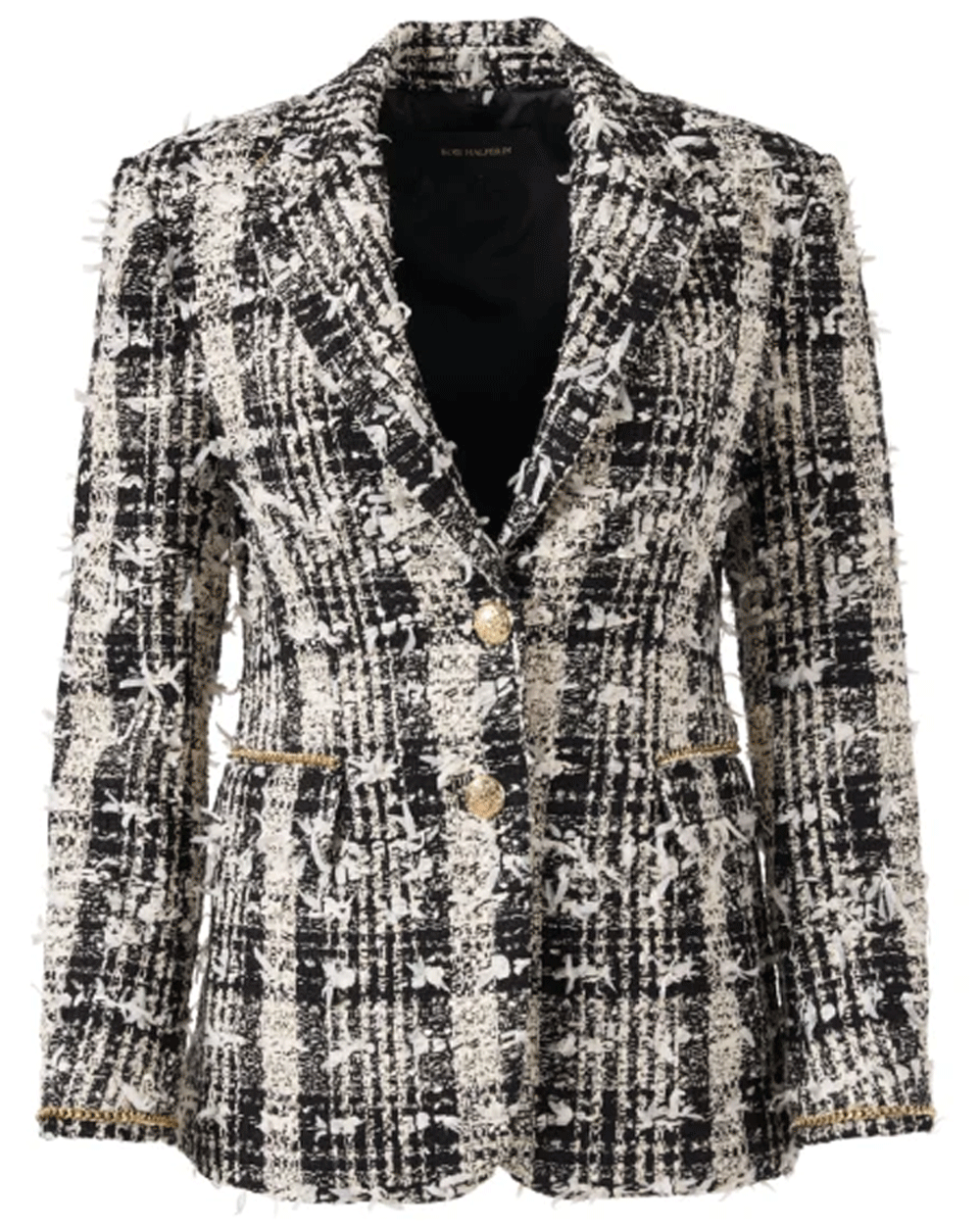 Black Plaid Tweed Jacket