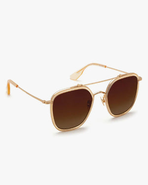 Austin Sunglasses in 18K Titanium + Champagne