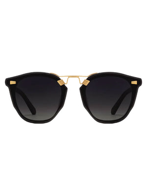 Beau Nylon Sunglasses in Black + Shadow 24K