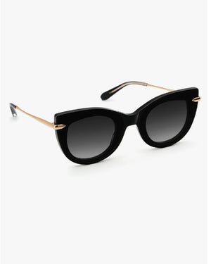 Laveau Sunglasses in Black + Crystal 24K