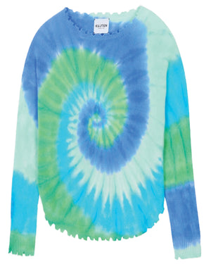 Green and Blue Tie Dye Mela Sunny Sweater