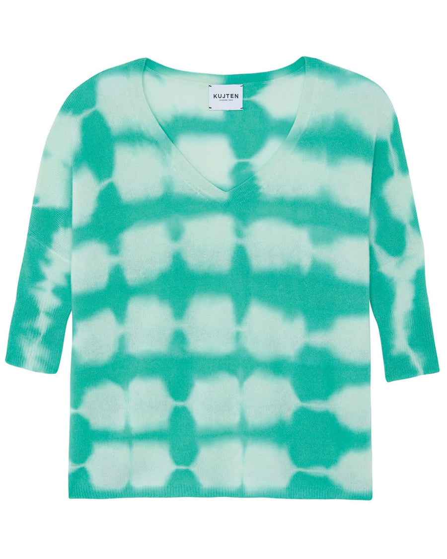 Jade Green Tie Dye Minie Stripe Sweater