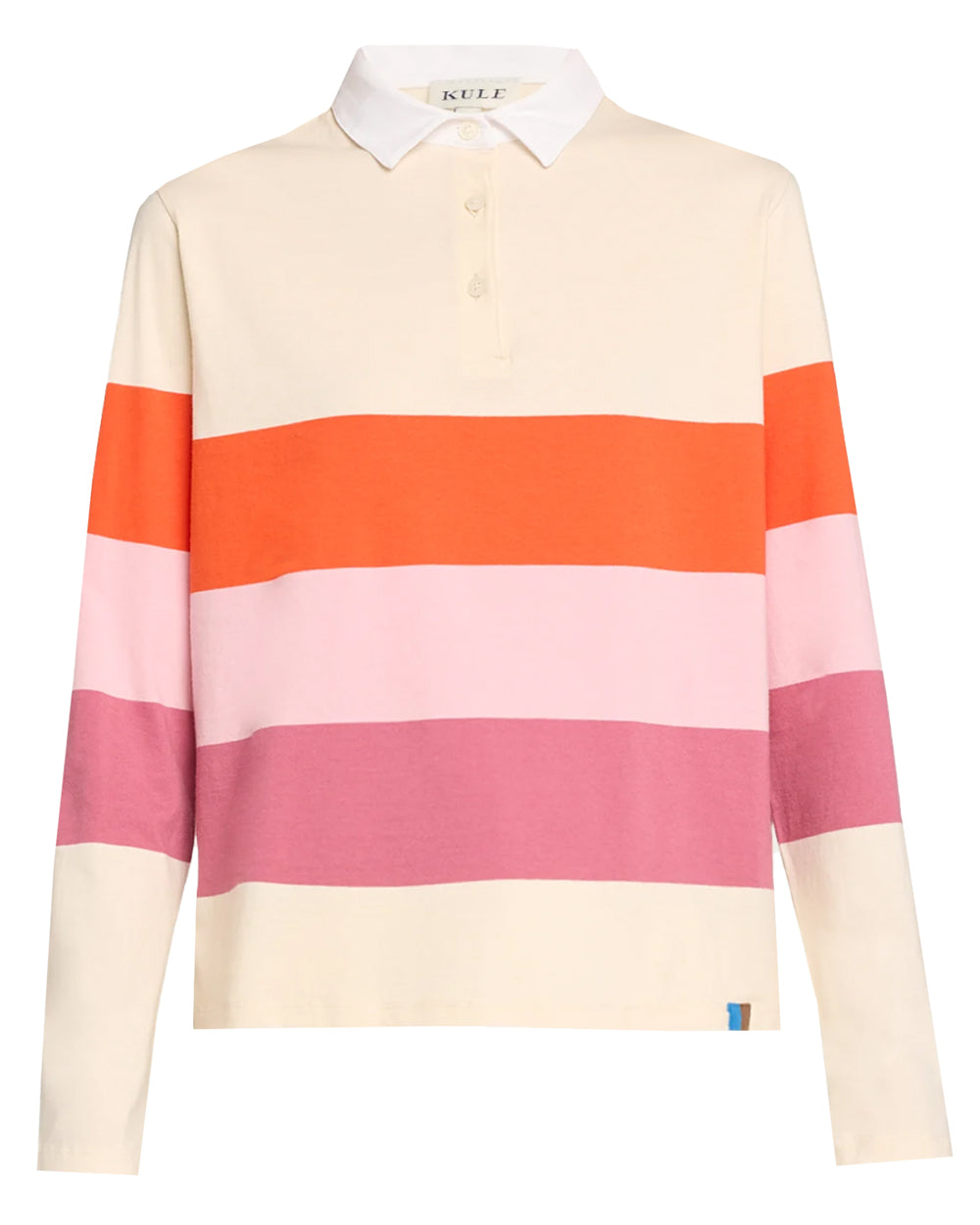 The Colorblock Rugby Shirt in Poppy Blush Raspberry Stripe