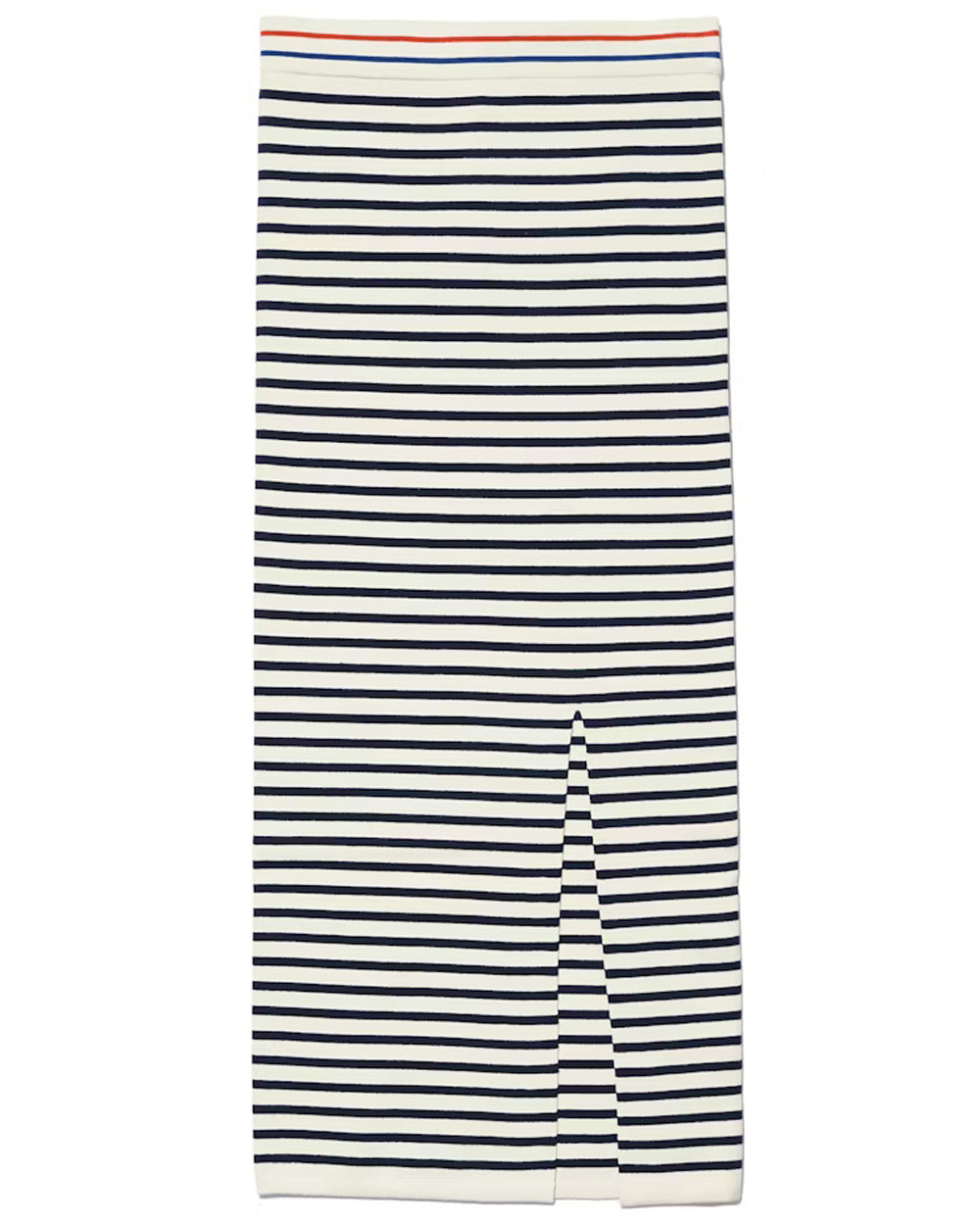 The Dee Tube Skirt in Cream and Navy Stripe