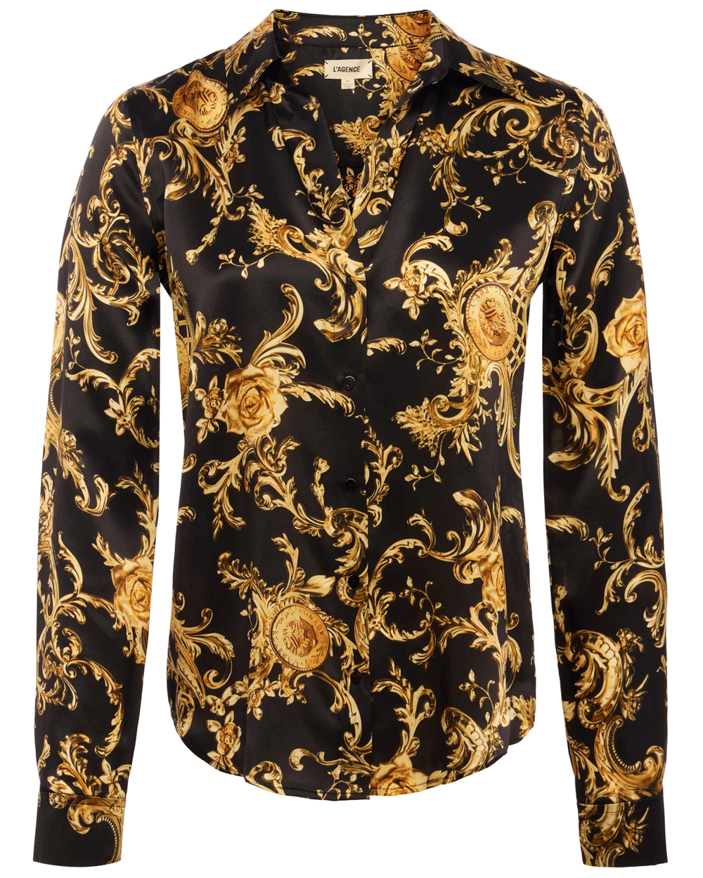 Black & Gold Barocco Swirl Tyler Blouse