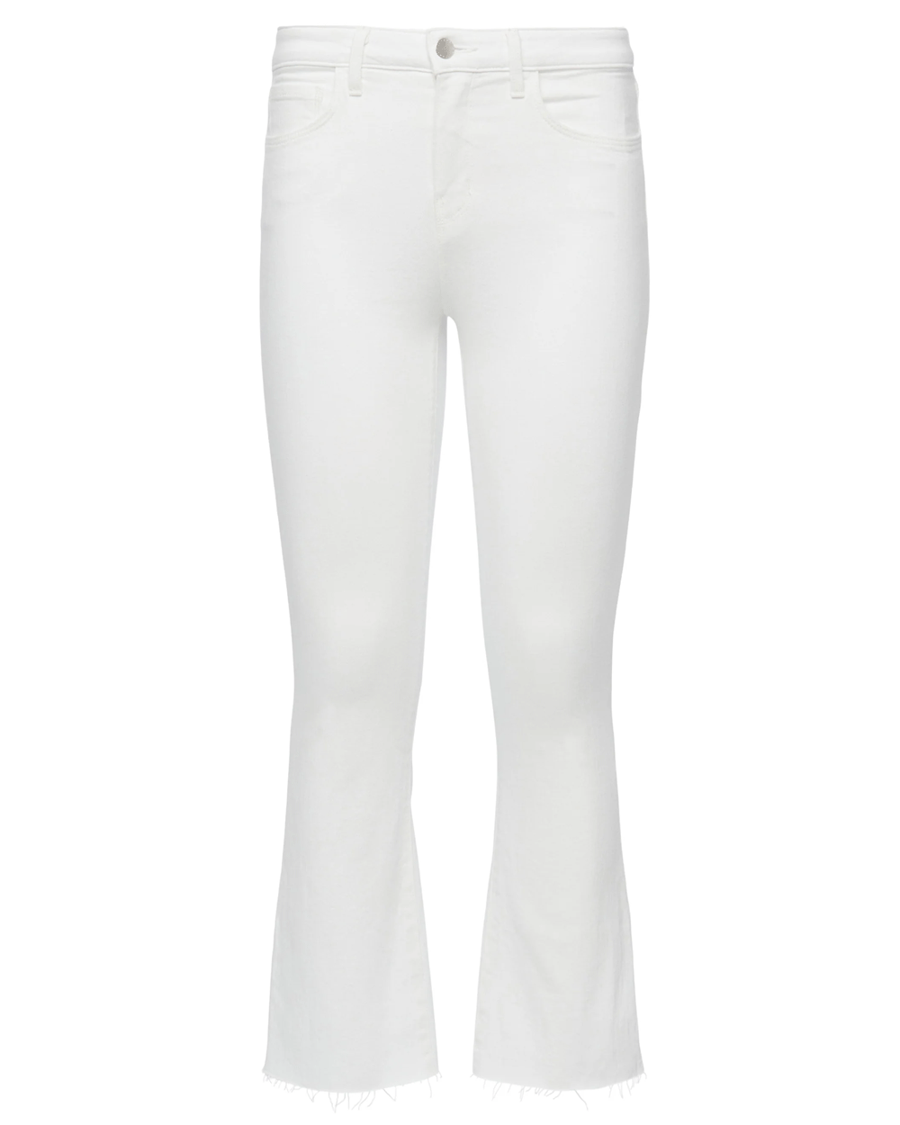 High Rise Kendra Crop Flare Jean in Blanc