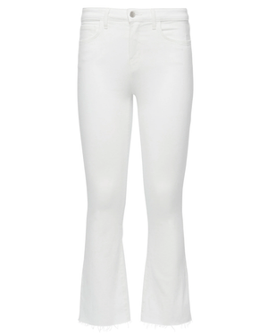 High Rise Kendra Crop Flare Jean in Blanc