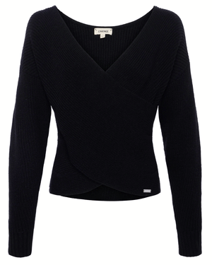 Black Antonella Crossover Sweater