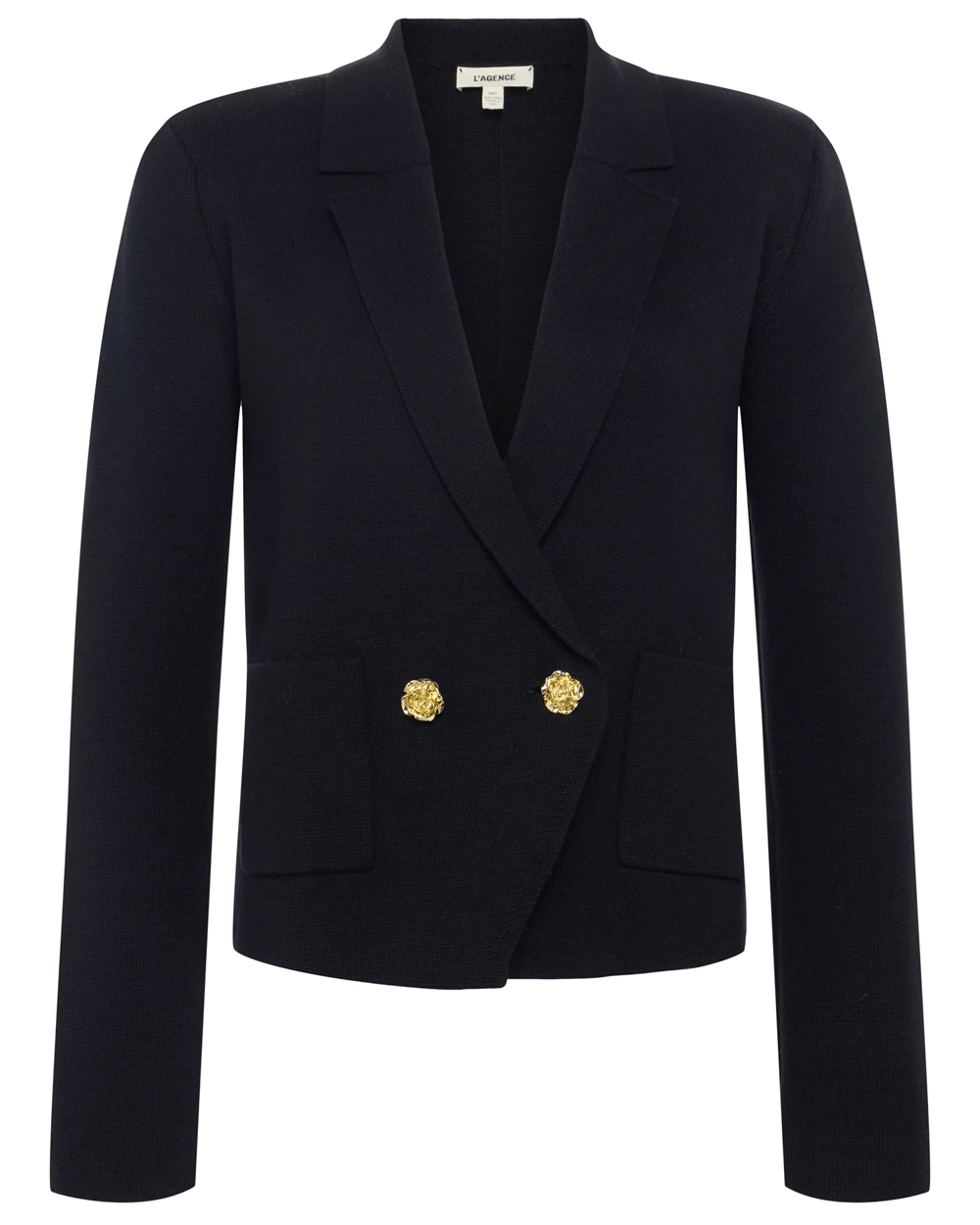 Black Gold Rose Sofia Knit Blazer