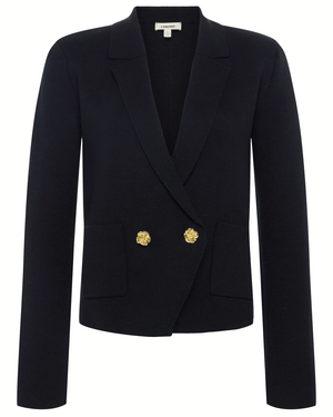 Black Gold Rose Sofia Knit Blazer