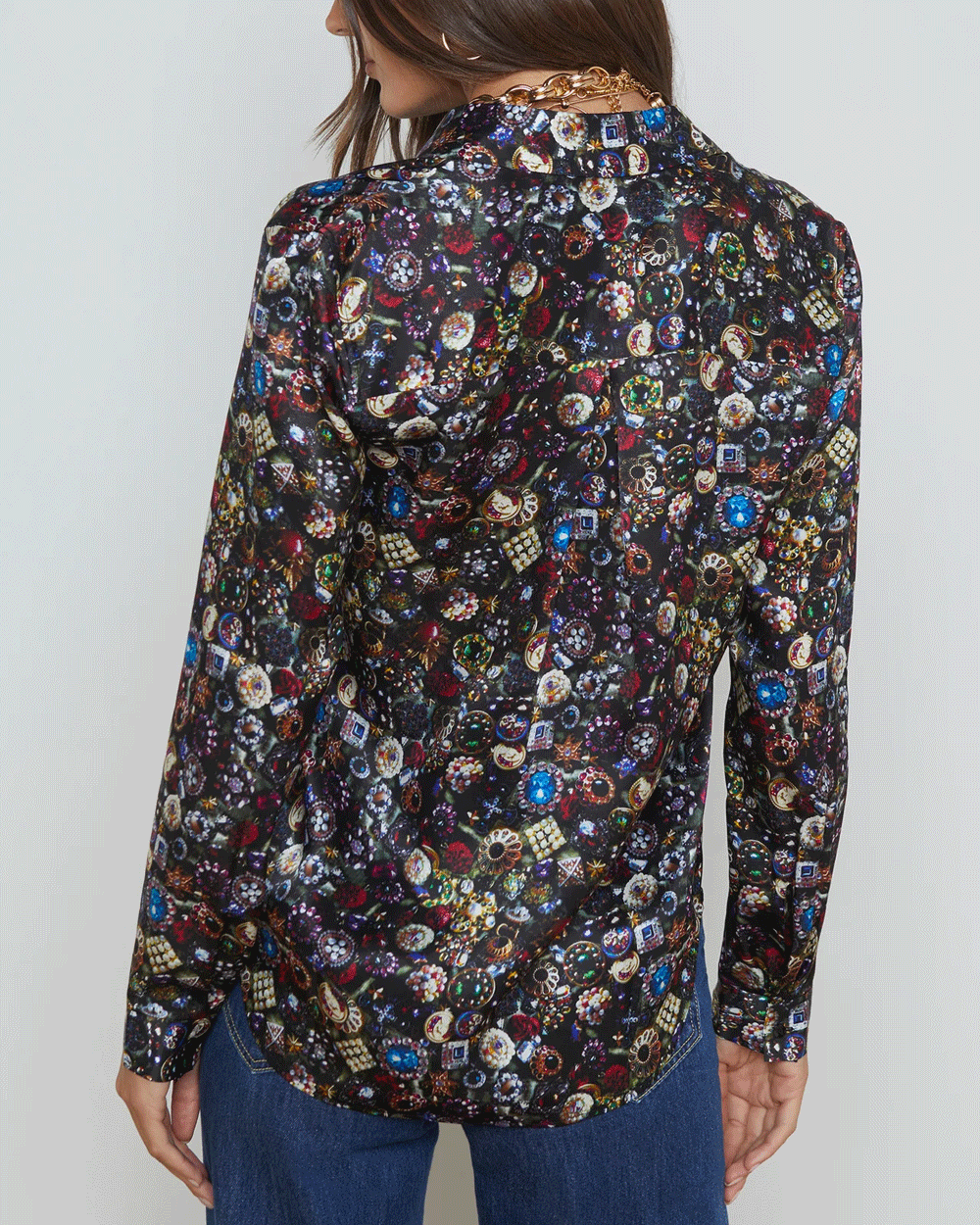 Black Multi Vintage Jewels Tyler Blouse