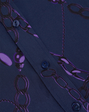 Midnight Purple Sketch Chain Dani Blouse