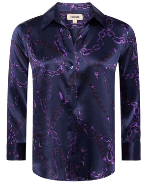 Midnight Purple Sketch Chain Dani Blouse