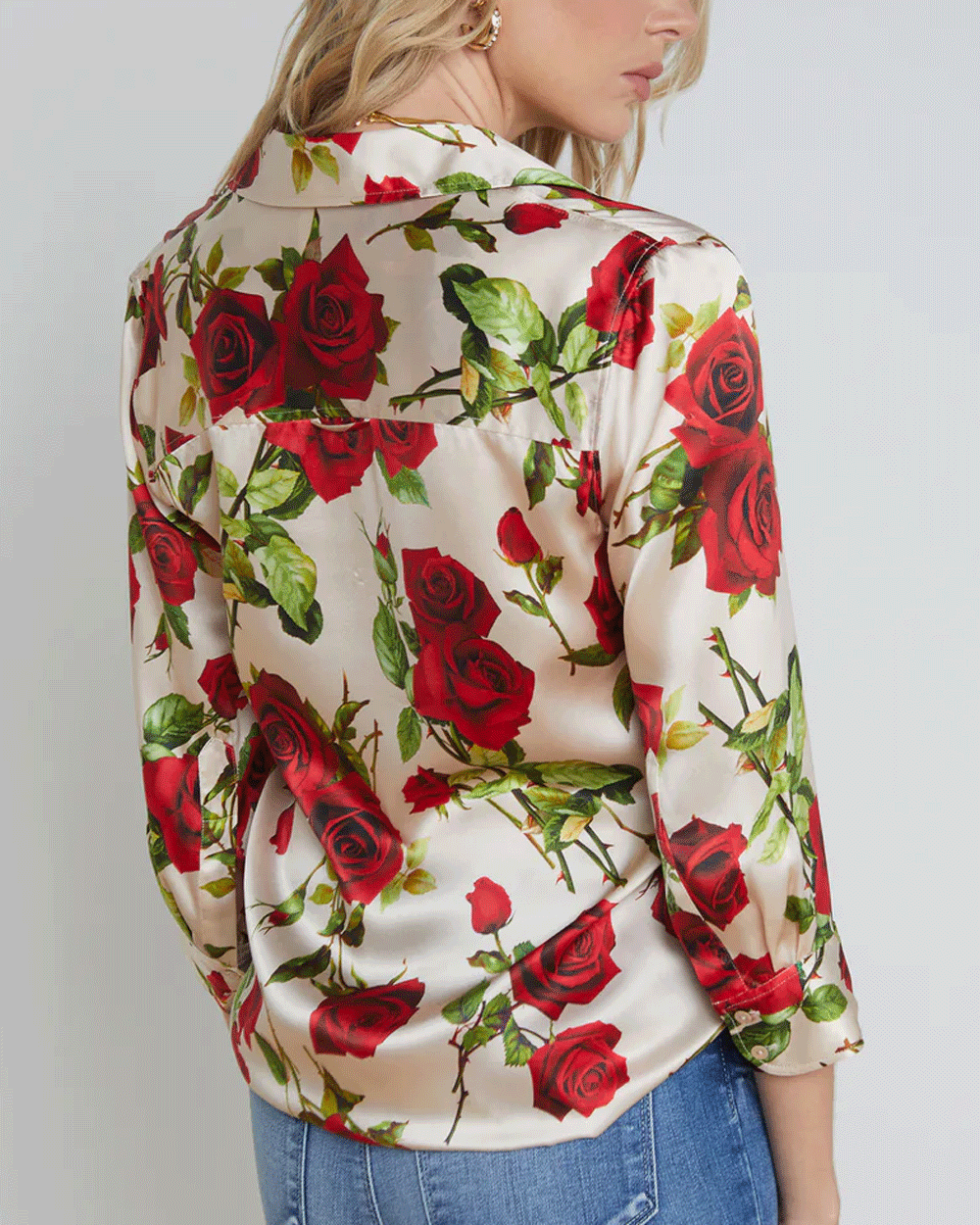 Sand and Red Rose Dani Blouse