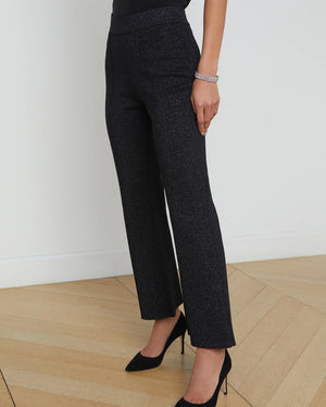 Black and Gunmetal Ren Fit and Flare Knit Pant