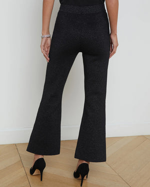 Black and Gunmetal Ren Fit and Flare Knit Pant