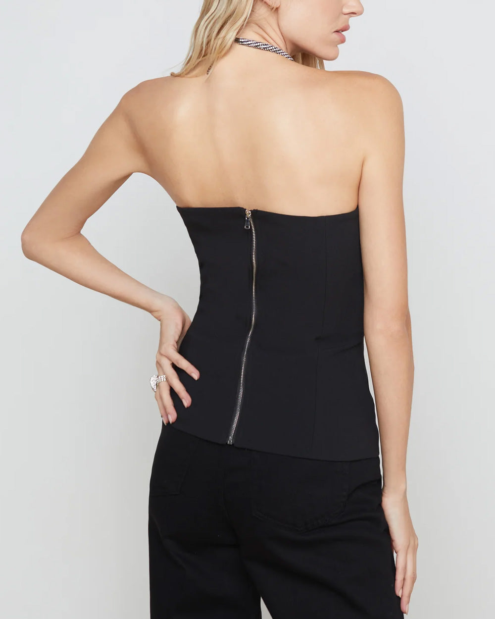 Black Strapless Fay Bustier