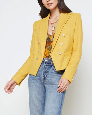 Citrine Double Breasted Cropped Brooke Blazer