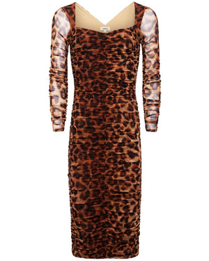 Fawn Soft Leopard Sweetheart Marise Dress