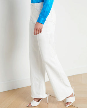 High Rise Alicent Wide Leg Jean in Blanc