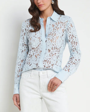 Ice Water Lace Maia Button Down Blouse