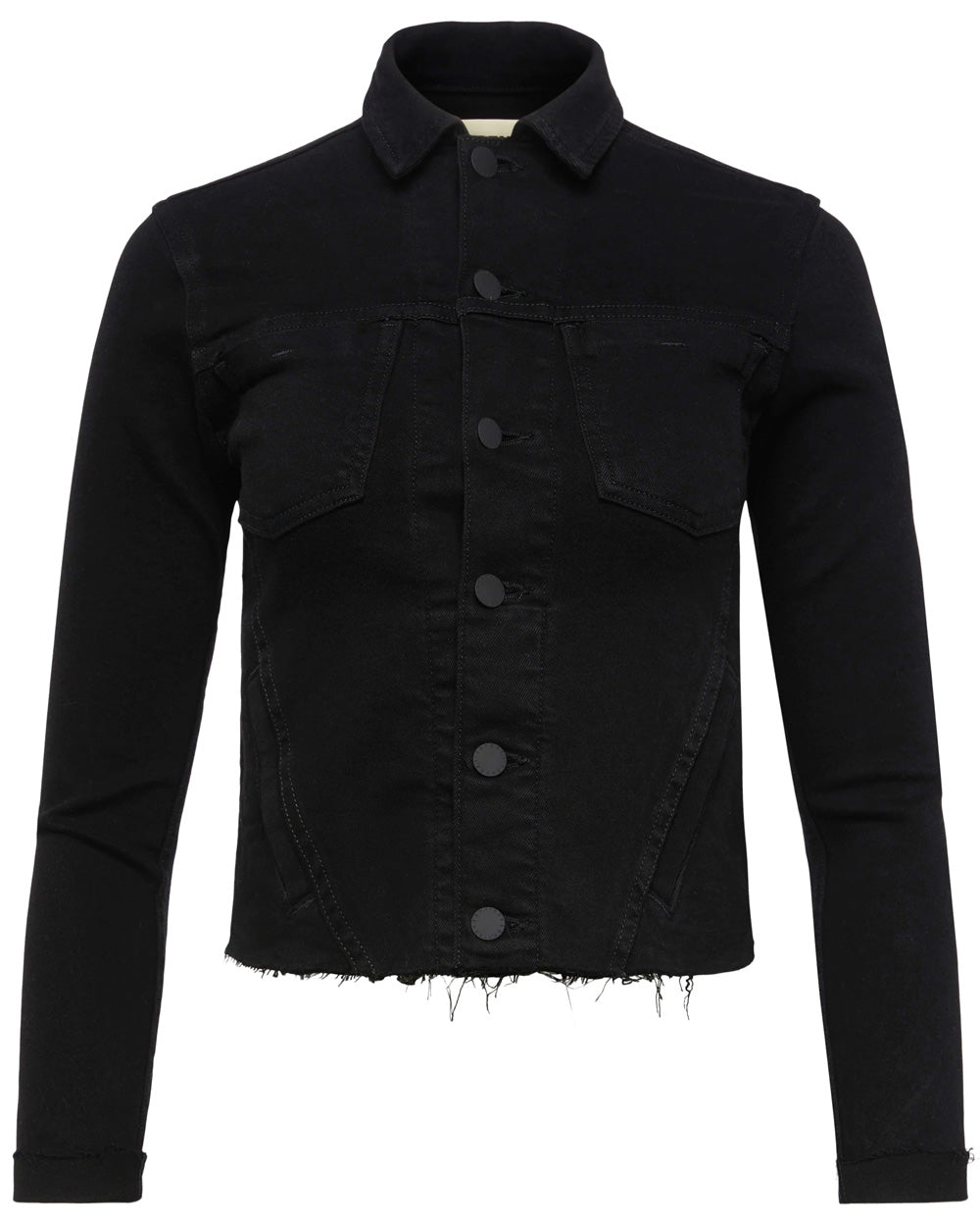 Slim Raw Janelle Jacket in Saturated Black