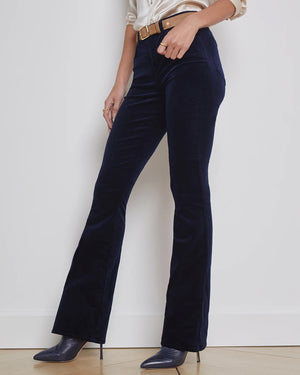 Stevie High Rise Straight Leg Jean in Dark Navy Velvet